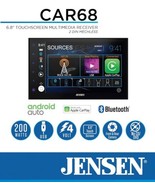 Jensen CAR68 2DIN Digital Media 200w Stereo Apple CarPlay Android Auto B... - $272.21