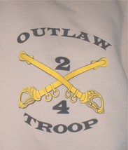 US Army 2-4 Outlaw Troop fleece jacket size Large, Sabre Cavalry 4th Squadron - £28.14 GBP