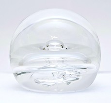  Art Glass Paperweight Signed CMG Cecil McKenzie 1994 Clear Glass Bubble - £22.80 GBP