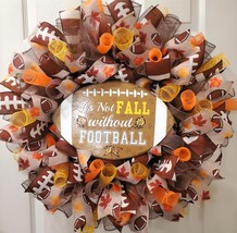 Football Wreath, fall wreath, welcome wreath, everyday wreath, burlap wr... - $69.78