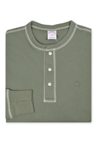 Brooks Brothers Mens Green Cream Waffle Thermal Henley T-Shirt, 2XL XXL 8929-9 - $58.91