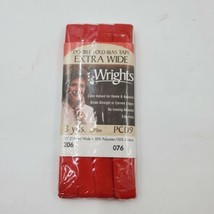 Wrights Double Fold Bias Tape Quilt Binding - Red 3 yd 2.75m 1/2&quot; PC206 - 076 -  - £3.09 GBP
