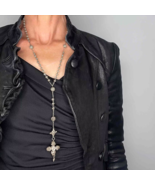 18th to 19th century silver Filigree ROSARY necklace Silver Chain - $20,339.03 MXN
