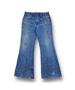 Vtg 70s Levis Faded Jeans Orange Tab Bell Bottom 33x33 Paneled Bareback ... - £109.01 GBP