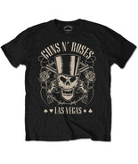 Guns N' Roses Skull & Pistols Las Vegas Official Tee T-Shirt Mens Unisex - $31.92