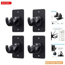 Self Adhesive Curtain Rod Brackets Set for Bathroom Bedroom Black - $24.70