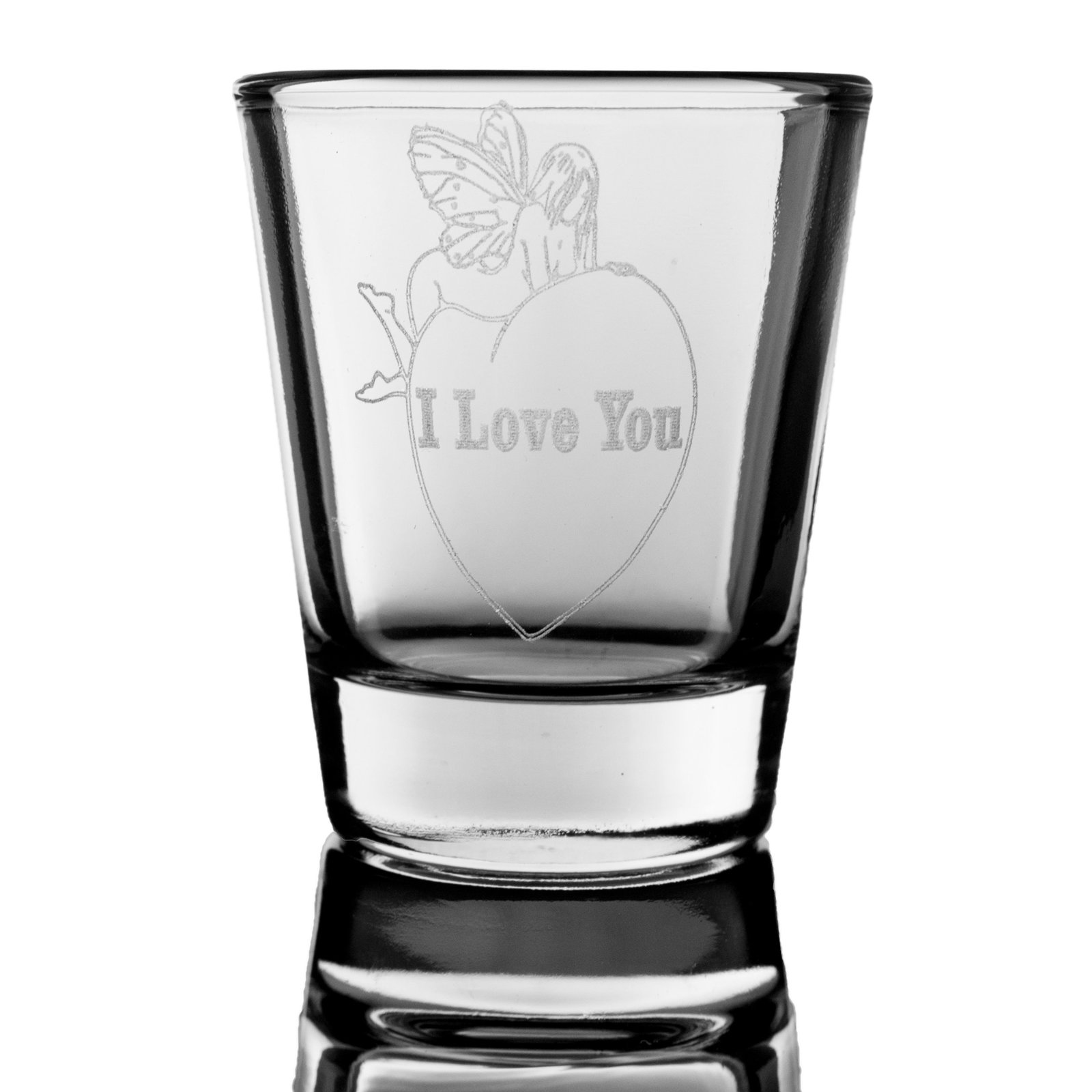 Primary image for 2oz"I Love You" Faerie on heart Shot Glass Fairy