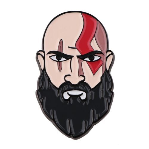 Primary image for God of War Video Game Kratos Head Image Enamel Metal Pin NEW UNUSED