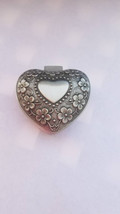 Small Vintage jewelry Box Jewelry storage Silver Floral Heart display box, Valen - £25.25 GBP