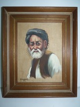 Vtg 1977 Armenian Oil Painting Alejke Gurgin Kazarian, Tribal Man 23.5 x 17.5 cm - £134.48 GBP