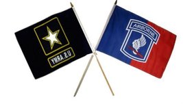 12x18 12&#39;&#39;x18&#39;&#39; Wholesale Combo Army Star 173rd Airborne Red Blue Stick Flag BES - $12.88