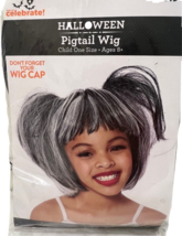 New gray pigtail wig halloween granny grandmother costume 8+ - £10.68 GBP