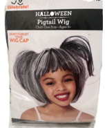New gray pigtail wig halloween granny grandmother costume 8+ - £10.72 GBP