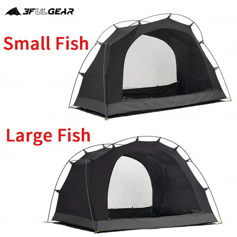 3F UL GEAR Kangaro Camping Tent Single -Layer 1-2 Persons Tc Cotton Black Tent - £194.58 GBP+