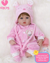 VACOS Xmas Realistic Reborn Baby Dolls Vinyl Handmade Newborn Doll Lifelike Gift - £44.67 GBP
