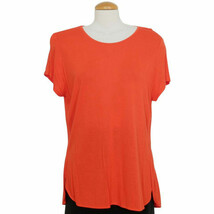 RALPH LAUREN Red Viscose Jersey High Low T-shirt Top XL - £23.56 GBP