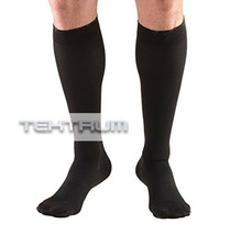 Tektrum (1 pair) Knee High Firm Compression Socks 23-32mmHg- Closed Toe, Black - £14.26 GBP