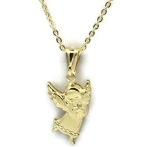 14K Gold Plated Praying Angel Pendant Charm Necklace Baby Kids white 16” Chain - £10.96 GBP