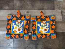 2 Vintage Halloween Hot Pads Pot Holders Ghosts - £5.82 GBP