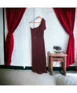 Davids Bridal Bridesmaid Formal Dress One Shoulder Mesh Beads Wine Size 6 - $54.40