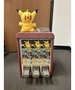 Red Pokémon Card Sticker Vending Machine 3 Column 50 Cent (No Keys) Working - £223.56 GBP