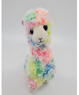 8&quot;  Ty Beanie Babies Lola Rainbow Llama Plush Stuffed Animal Toy B39 - £8.17 GBP