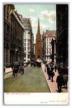 Wall Street View New York City Ny Nyc Unp Udb Postcard I18 - £3.30 GBP