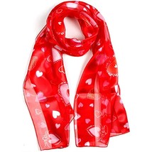 Print light weight Satin Scarves for women, silk feel wrap, Heart, Pink ... - £11.59 GBP