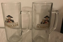 Set Di 2 Mug Di Birra Stein In Vetro Shmucker Lager Tedesco Da 22 Oz - $12.72