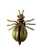 Vintage JJ Jonette Beetle Brooch Gold Tone Green Brown Insect Pin Signed... - $21.60