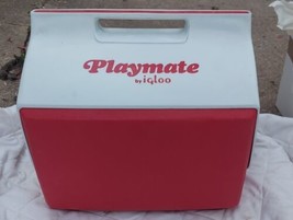 Vintage Igloo PLAYMATE Drink Cooler Red White Push Button Slide Top - £33.07 GBP