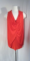 NWT! Pure Dkny Sleeveless Draped Jersey Ruby Red Tunic Top Tee $245, XP  P - £58.37 GBP
