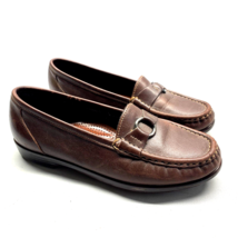 SAS Women&#39;s Size 7 N Brown Leather Horsebit Walking Comfort Shoes Slip O... - £19.93 GBP