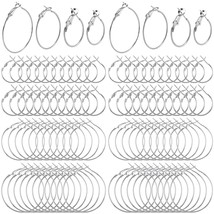 96Pcs Earring Hoops For Jewelry Making, Hypoallergenic Alloy Round Earrings Find - £21.93 GBP