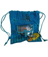Looney Tunes Drawstring Backpack Blue Tweety Bird Accessories Zip Coin S... - £70.81 GBP