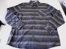 Men&#39;s Amplify Long Sleeve Button Front Shirt Rift Black Gray Size XL NEW - $16.90