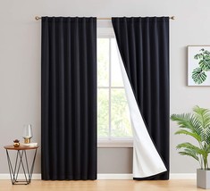 Hlc.Me Hamilton 100% Complete Blackout Lined Drapery With, 52 W X 96 L, Black - £57.66 GBP