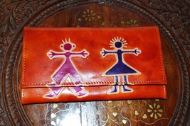 Natural Leather Women&#39;s Wallet Hand Embossed Made in India Boy &amp; Girl - £15.72 GBP
