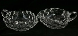 Vintage Fostoria Crystal American Elegant Glass Tricorn Nappy Bowl 2PC Lot - £14.23 GBP