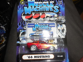 Muscle Machines Adult Collectible &quot;&#39;66 Mustang&quot; Red Mint On Sealed Card - £3.13 GBP