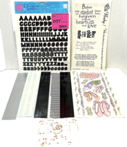 VTG Mixed Lot of Scrapbooking Stickers Borders Alphabet Ballet Valentines Baby - £14.82 GBP