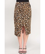 Women&#39;s Plus Leopard Prt Asym Skirt W/ Buckle - €26,07 EUR