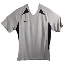 Nike Gray Football Shirt Size Large Short Sleeve Soccer Running Training Tee - £22.11 GBP