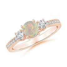 ANGARA Classic Three Stone Opal and Diamond Ring for Women in 14K Solid ... - £913.58 GBP