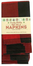 Buffalo Check Fabric Napkins Set of 4 Red Black Christmas Cabin Country ... - £21.51 GBP