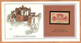 SWEDEN Stamp 1978 on Card &quot; Coronation Coach&quot;  Painting Basil Smith by Fleetwood - £2.13 GBP