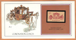 SWEDEN Stamp 1978 on Card &quot; Coronation Coach&quot;  Painting Basil Smith by Fleetwood - £2.03 GBP