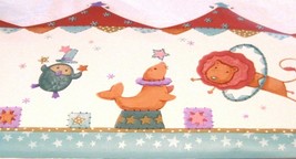 Kidsline Wallpaper Border Big Top Circus Animals Wall 30ft 9703WB Multi color - £17.50 GBP