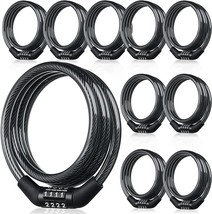 10 Pcs Bike Lock Cable with Combination, 4 Feet Coiled Preset Bike Lock ... - £31.45 GBP