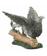Stoic Grey Baby Griffin Statue Wild Griffon By Forest Log Sculpture 5.5&quot;... - $37.61 CAD